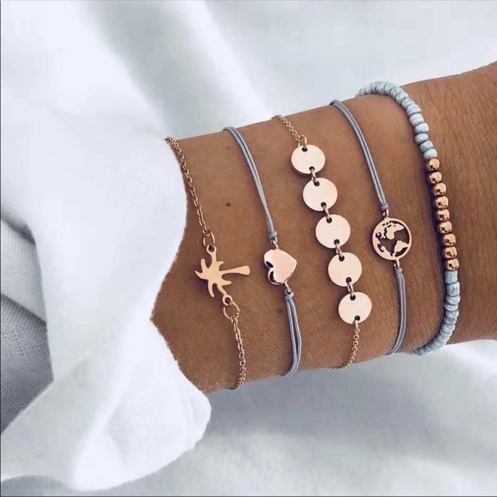 Palm and Earth Bracelet Set - Picture 1 of 1